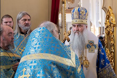 Божественная литургия в храме в честь Казанской иконы Божией Матери г. Саратова