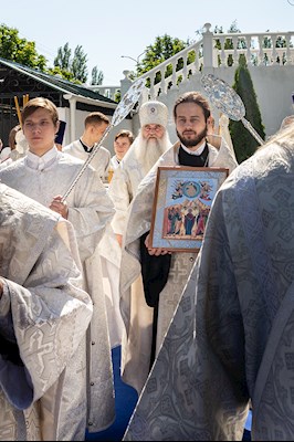 Божественная литургия в Вознесенско-Пантелеимоновском храме с. Усть-Курдюм Саратовского района