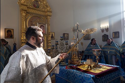Божественная литургия в храме в честь Казанской иконы Божией Матери г. Саратова