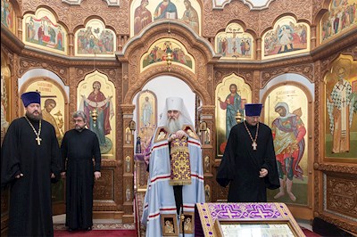 Божественная литургия в храме в честь святого равноапостольного великого князя Владимира г. Саратова