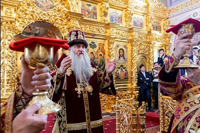Божественная литургия в Свято-Троицком кафедральном соборе г. Саратова