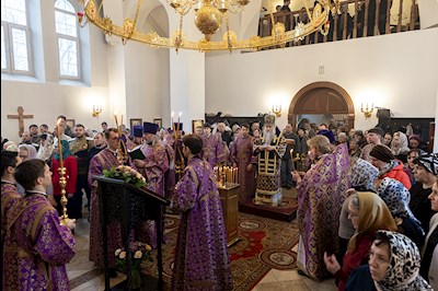 Божественная литургия в храме в честь иконы Божией Матери «Всех скорбящих Радость» г. Саратова