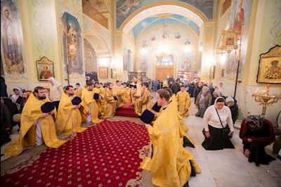 Митрополит Игнатий совершил Божественную литургию и молебен на новый год в Покровском соборе г. Саратова