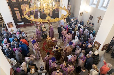 Божественная литургия в храме в честь иконы Божией Матери «Всех скорбящих Радость» г. Саратова