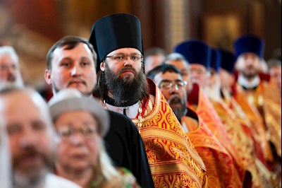 Митрополит Игнатий принял участие в Божественной литургии в Храме Христа Спасителя