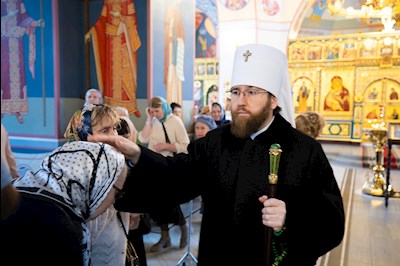 Митрополит Игнатий совершил Божественную литургию в Свято-Никольском мужском монастыре г. Саратова