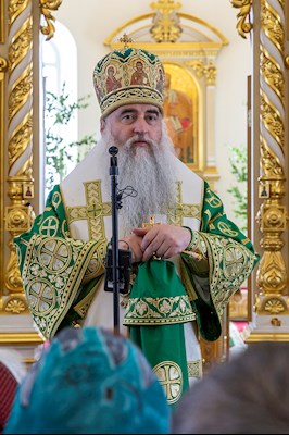 Божественная литургия в соединении с вечерней в Свято-Троицком кафедральном соборе г. Вольска