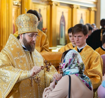 Божественная Литургия в храме святого апостола и евангелиста Иоанна Богослова при СПДС