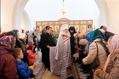 Божественная литургия в храме преподобного Сергия Радонежского г. Саратова