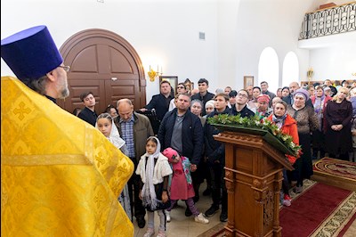 Великое освящение храма Сорока Севастийских мучеников г. Саратова и Божественная литургия в новоосвященном храме