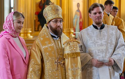 Божественная Литургия в храме святого апостола и евангелиста Иоанна Богослова при СПДС