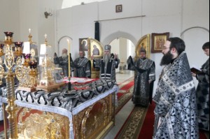 Литургия Преждеосвященных Даров в Свято-Никольском мужском монастыре Саратова