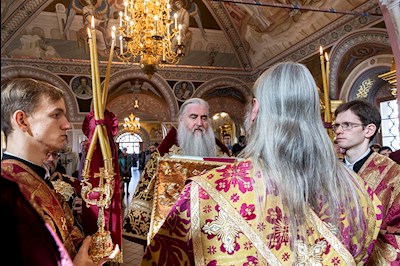 Божественная литургия в Свято-Троицком кафедральном соборе г. Саратова