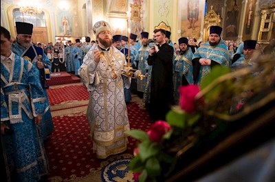 Митрополит Игнатий совершил всенощное бдение в Покровском соборе г. Саратова