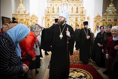 Митрополит Игнатий совершил всенощное бдение с чином воздвижения Креста в кафедральном соборе Живоначальной Троицы г. Вольска