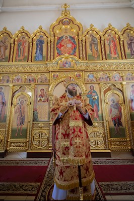Митрополит Игнатий совершил Божественную литургию в храме в честь иконы Божией Матери «Нечаянная Радость» г. Саратова