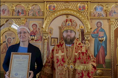 Митрополит Игнатий совершил Божественную литургию в храме в честь иконы Божией Матери «Нечаянная Радость» г. Саратова