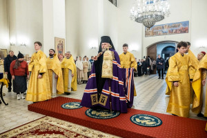Архиереи Саратовской митрополии совершили Божественную литургию в соборном храме святителя Спиридона Тримифунтского г. Саратова