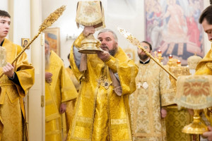 Архиереи Саратовской митрополии совершили Божественную литургию в соборном храме святителя Спиридона Тримифунтского г. Саратова