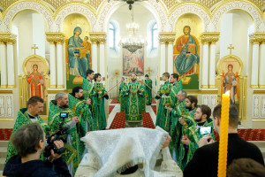 Митрополит Игнатий совершил Божественную литургию в соборном храме святителя Спиридона Тримифунтского г. Саратова