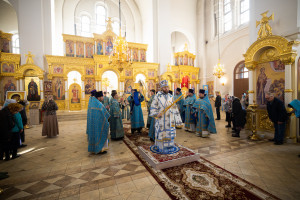 Митрополит Игнатий совершил Божественную литургию в Николо-Тихвинском соборном храме г. Саратова