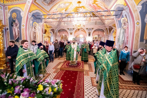 Божественная литургия в Свято-Троицком кафедральном соборе г. Саратова