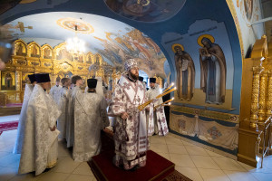 Митрополит Игнатий совершил вечерню в соединении с Крещальной литургией в Свято-Троицком кафедральном соборе г. Саратова