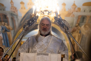 Митрополит Игнатий совершил вечерню в соединении с Крещальной литургией в Свято-Троицком кафедральном соборе г. Саратова