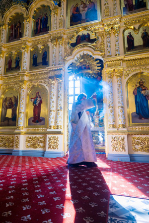 Митрополит Игнатий и митрополит Владимир совершили Божественную литургию в Свято-Духовском соборе г. Саратова