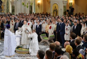 Митрополит Лонгин принял участие в великом освящении нового храма Воскресения Христова и Новомучеников и Исповедников Церкви Русской в московском Сретенском монастыре