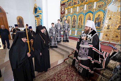 Митрополит Игнатий посетил с архипастырским визитом Свято-Сергиевский женский монастырь с. Алексеевка Базарно-Карабулакского района