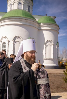 Митрополит Игнатий посетил с архипастырским визитом Свято-Сергиевский женский монастырь с. Алексеевка Базарно-Карабулакского района