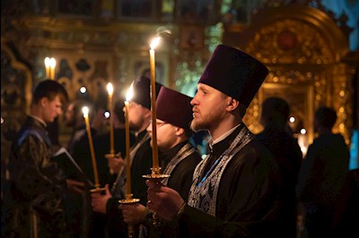 Митрополит Игнатий совершил великое повечерие с чтением канона преподобного Андрея Критского в Свято-Троицком кафедральном соборе г. Саратова