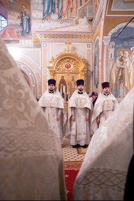 Митрополит Игнатий совершил великую вечерню в соединении с Литургией святителя Василия Великого в Свято-Троицком соборе г. Саратова