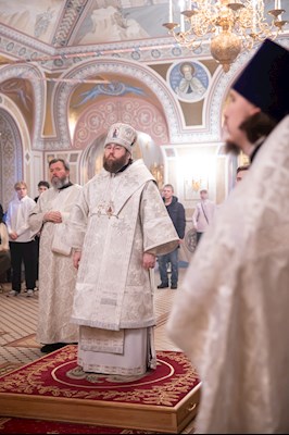 Митрополит Игнатий совершил великую вечерню в соединении с Литургией святителя Василия Великого в Свято-Троицком соборе г. Саратова