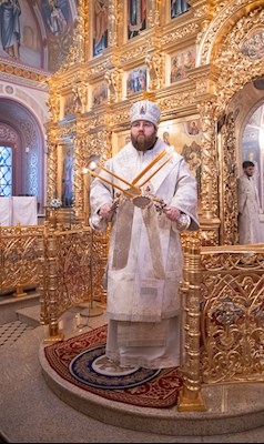 Митрополит Игнатий совершил великую вечерню в соединении с Литургией святителя Василия Великого в Свято-Троицком соборе г. Саратова