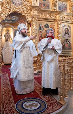 Митрополит Игнатий совершил великую вечерню в соединении с Литургией святителя Василия Великого в Свято-Троицком соборе г. Саратова