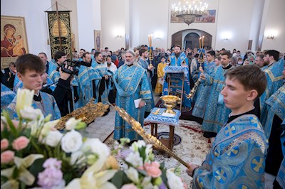 Митрополит Игнатий совершил молебен перед иконой Божией Матери «Победительная»