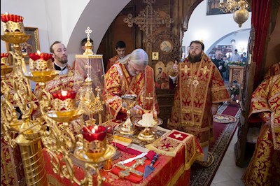 Митрополит Игнатий совершил Божественную литургию в храме святых бессребреников и чудотворцев Космы и Дамиана г. Саратова