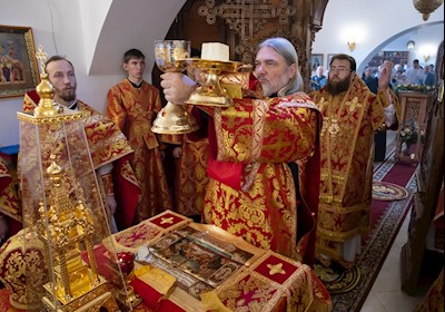 Митрополит Игнатий совершил Божественную литургию в храме святых бессребреников и чудотворцев Космы и Дамиана г. Саратова