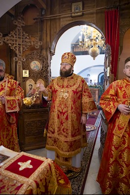 Митрополит Игнатий совершил Божественную литургию в храме святых бессребреников и чудотворцев Космы и Дамиана г. Саратова
