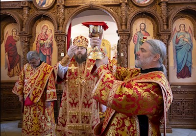 Митрополит Игнатий совершил Божественную литургию в храме святых бессребреников и чудотворцев Космы и Дамиана г. Саратова
