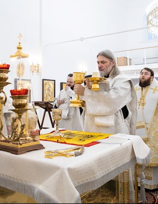 Митрополит Игнатий совершил Божественную литургию в домовом храме в честь Владимирской иконы Божией Матери г. Саратова