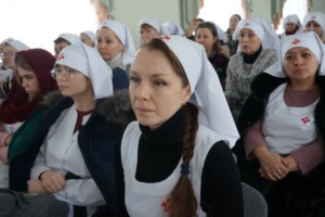 В собрании социальных работников храмов приняли участие активисты молодежного общества епархии