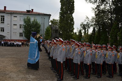 Молебен на День знаний в Саратовской кадетской школе-интернате № 1 имени Б.Н. Ерёмина