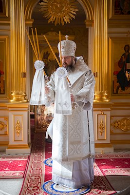 Епископ Варфоломей совершил Божественную литургию в храме святого апостола и евангелиста Иоанна Богослова при СПДС