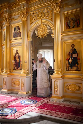 Епископ Варфоломей совершил Божественную литургию в храме святого апостола и евангелиста Иоанна Богослова при СПДС