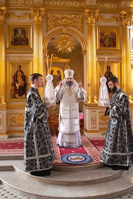 Епископ Варфоломей совершил Божественную литургию в храме святого апостола и евангелиста Иоанна Богослова при СПДС