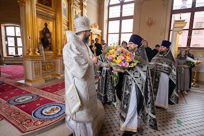 Епископ Варфоломей совершил Божественную литургию в храме святого апостола и евангелиста Иоанна Богослова при СПДС