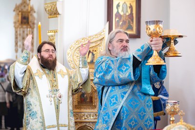 Митрополит Игнатий совершил Божественную литургию в храме в честь Рождества Христова г. Саратова